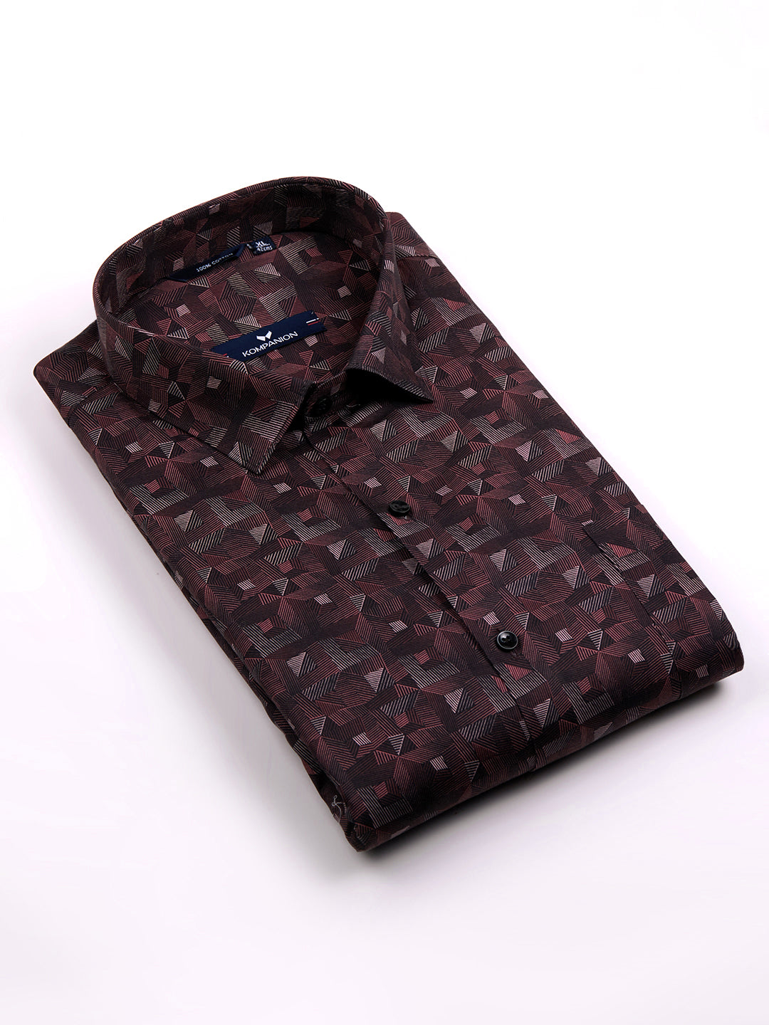 KOMPANION Men's Digital Wine print Shirt