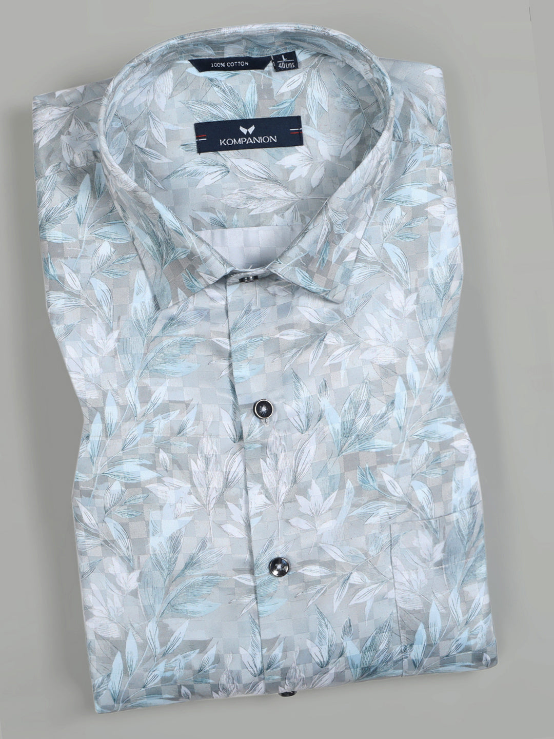 Kompanion Men's Sky Blue Digital print Shirt
