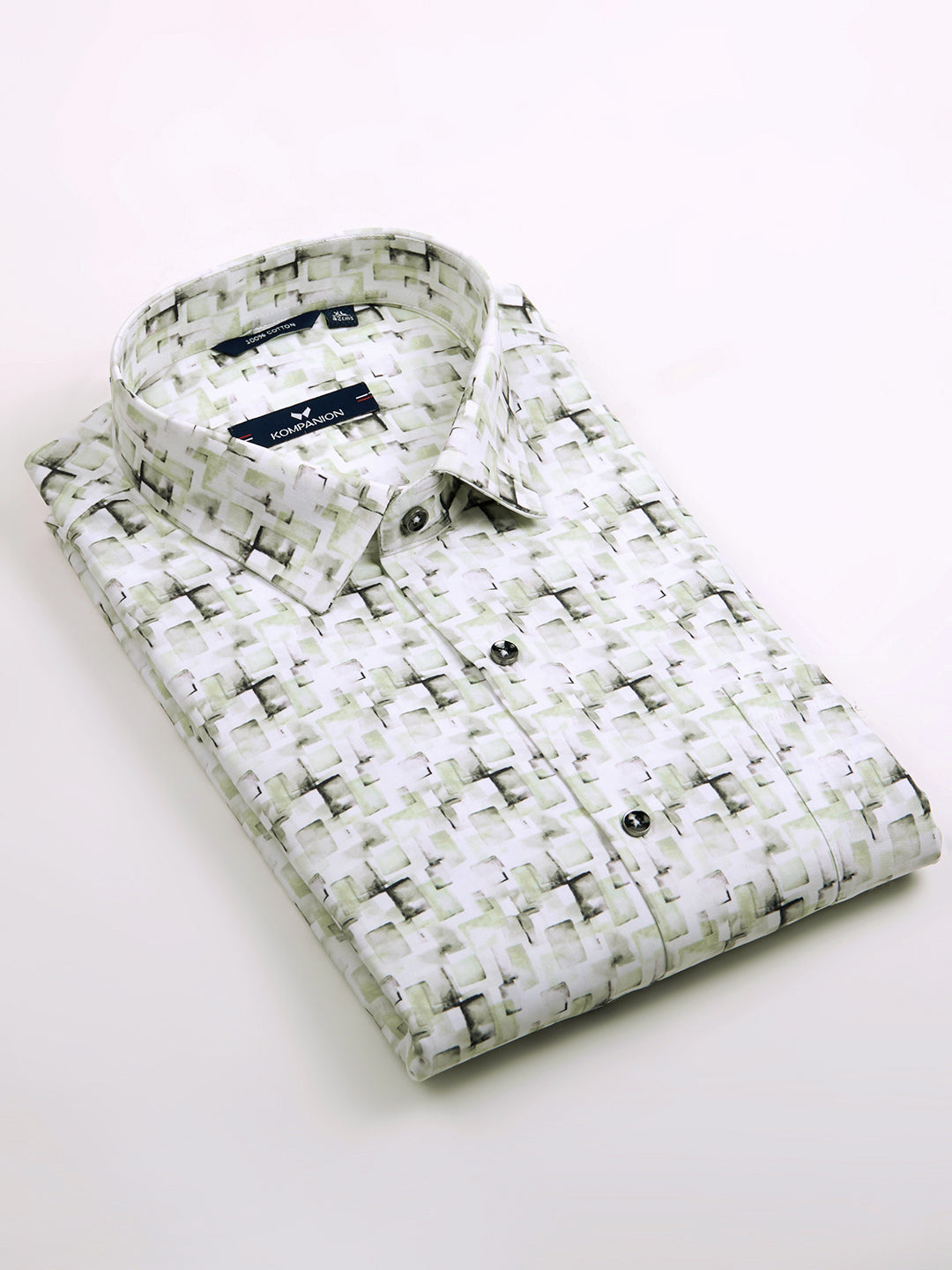 KOMPANION Men's Digital Light green print Shirt