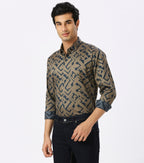 BLUE PRINT SHIRT | Satin