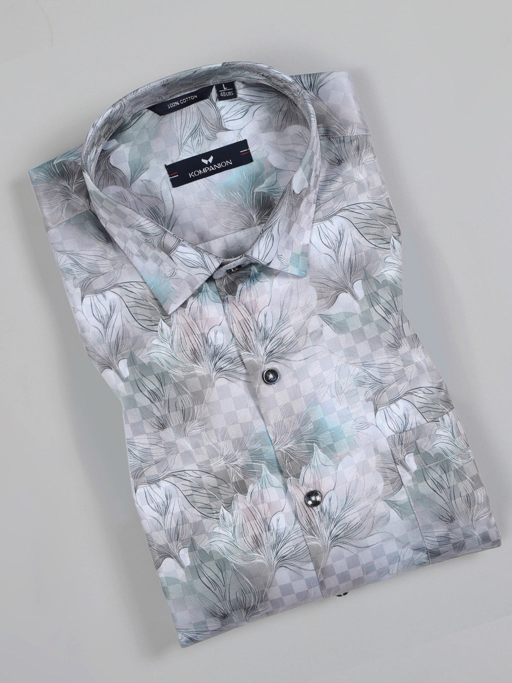 Kompanion Men's Lilac Digital print Shirt