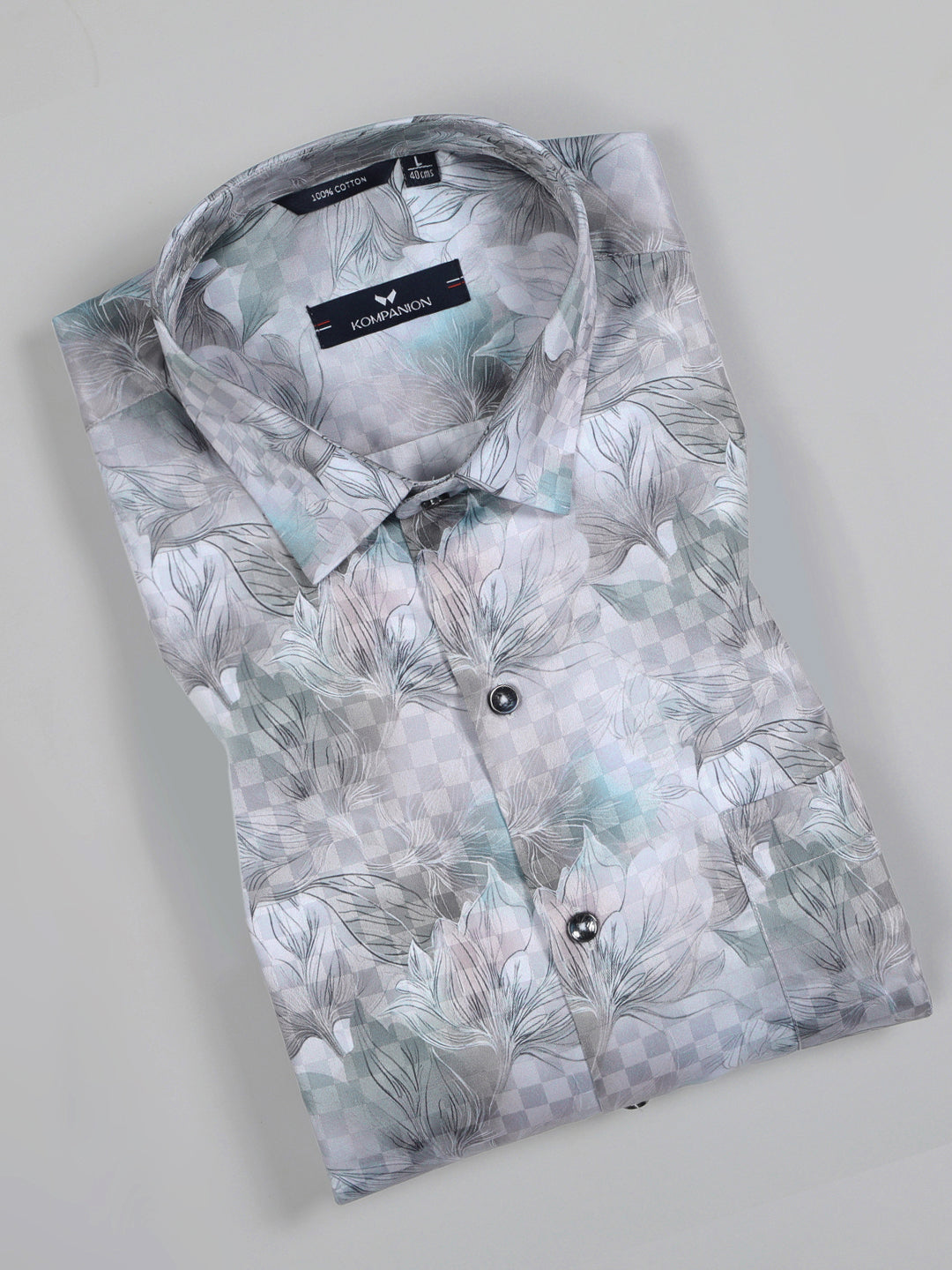 Kompanion Men's Lilac Digital print Shirt