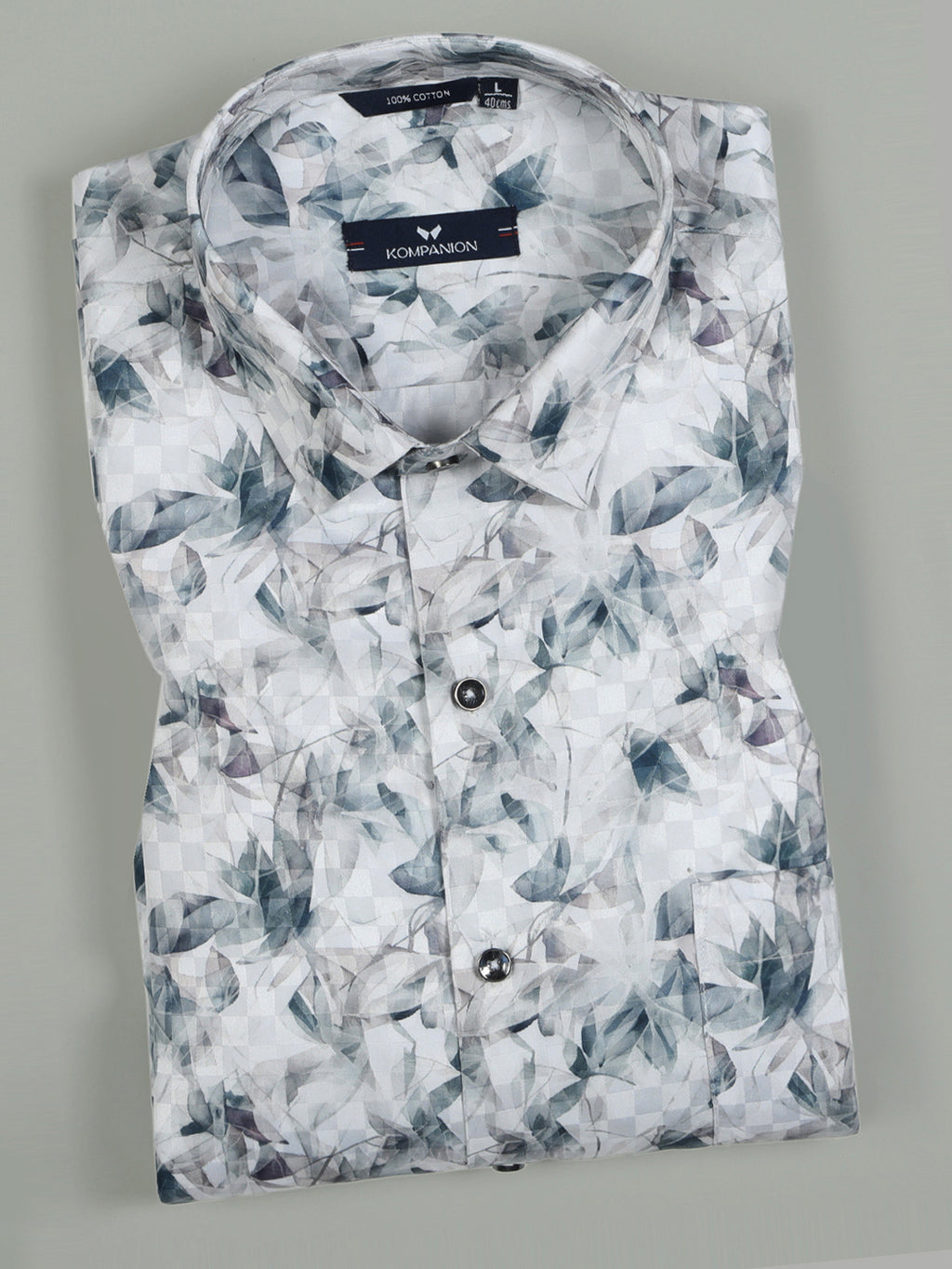 Kompanion Men's Dark Green Digital print Shirt