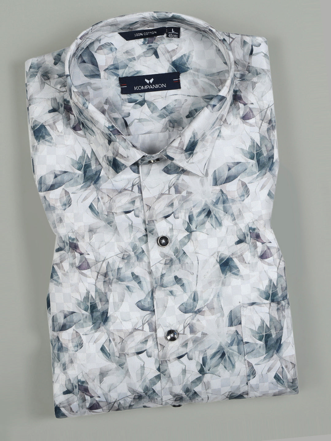 Kompanion Men's Dark Green Digital print Shirt