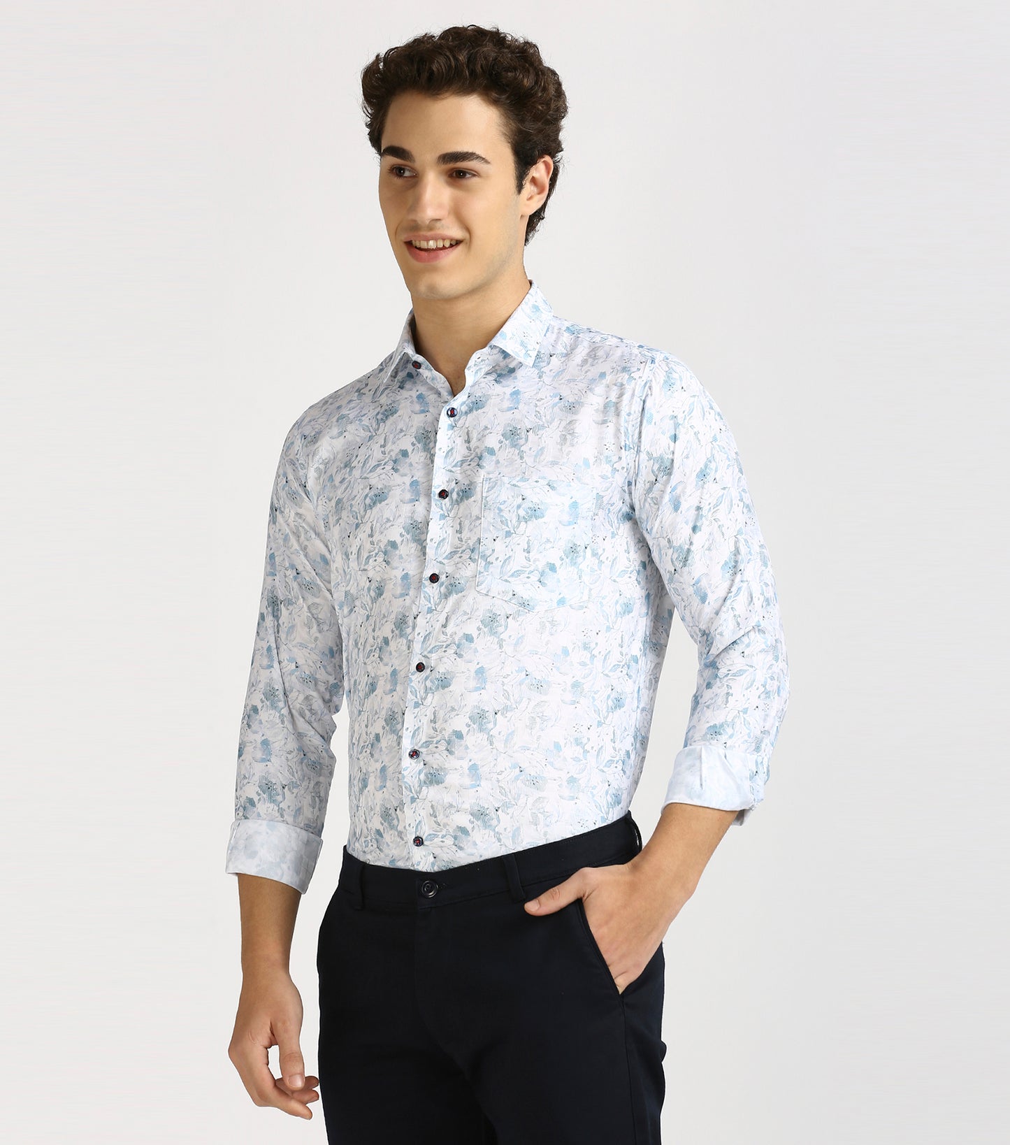 LIGHT BLUE PRINT SHIRT