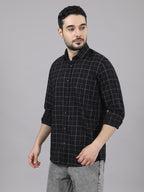 Kompanion Men's Black Checks Shirt