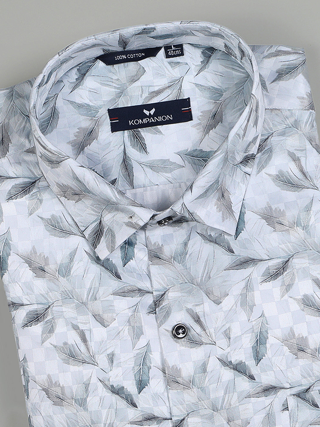 Kompanion Men's Grey Digital print Shirt