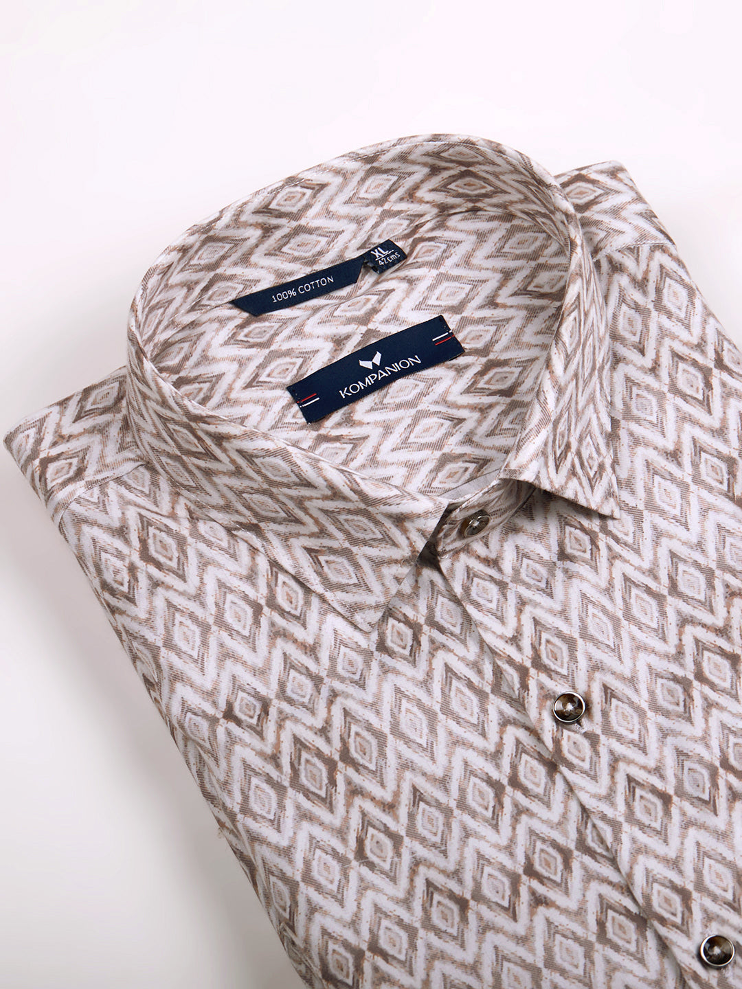 KOMPANION Men's Digital Brown print Shirt