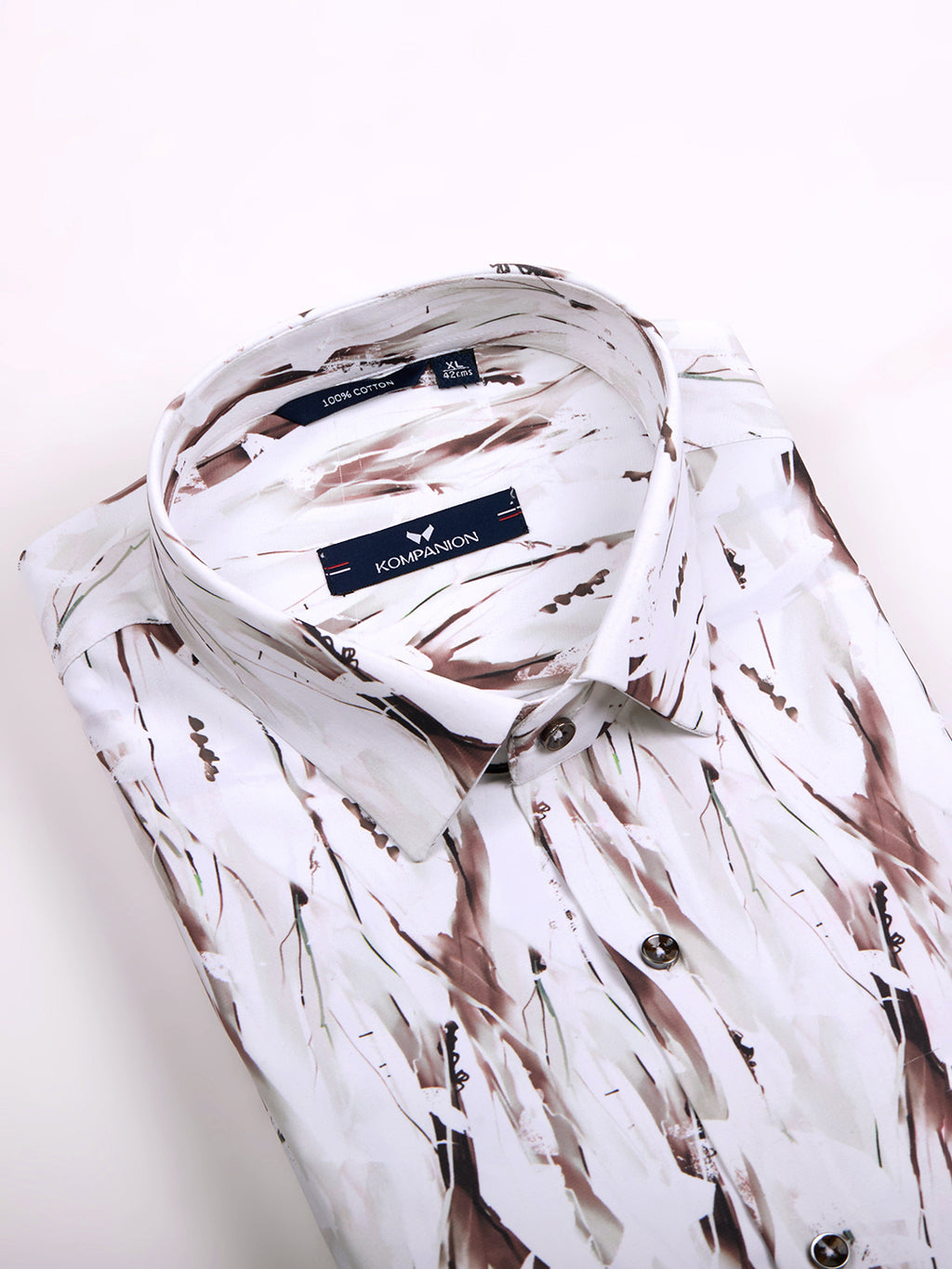 KOMPANION Men's Digital Dark Brown print Shirt
