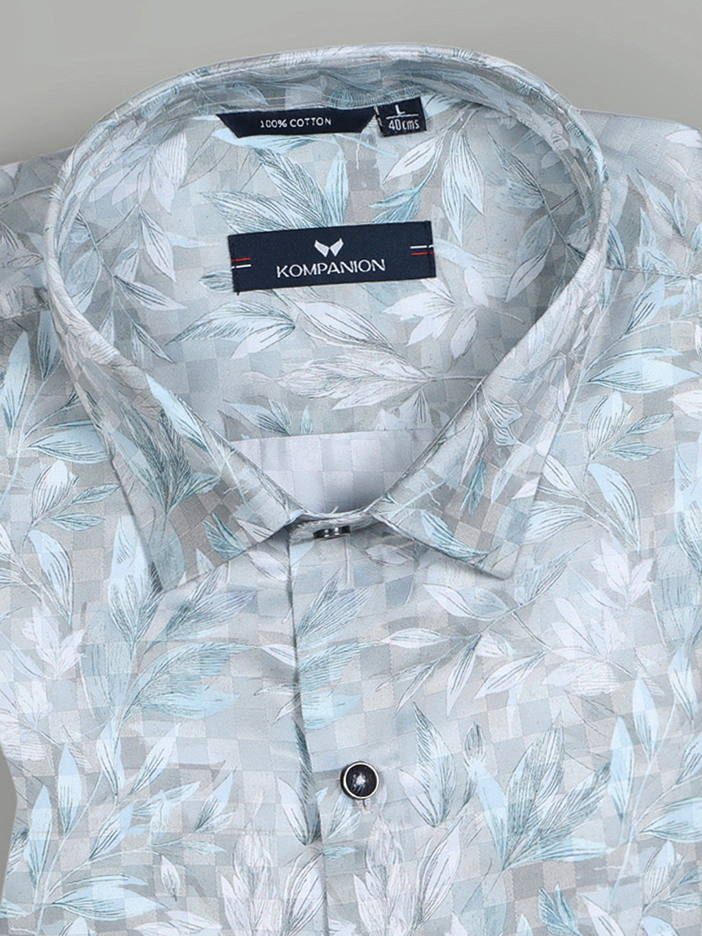 Kompanion Men's Sky Blue Digital print Shirt