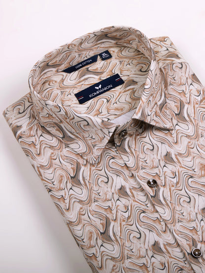 KOMPANION Men's Digital Light Brown print Shirt