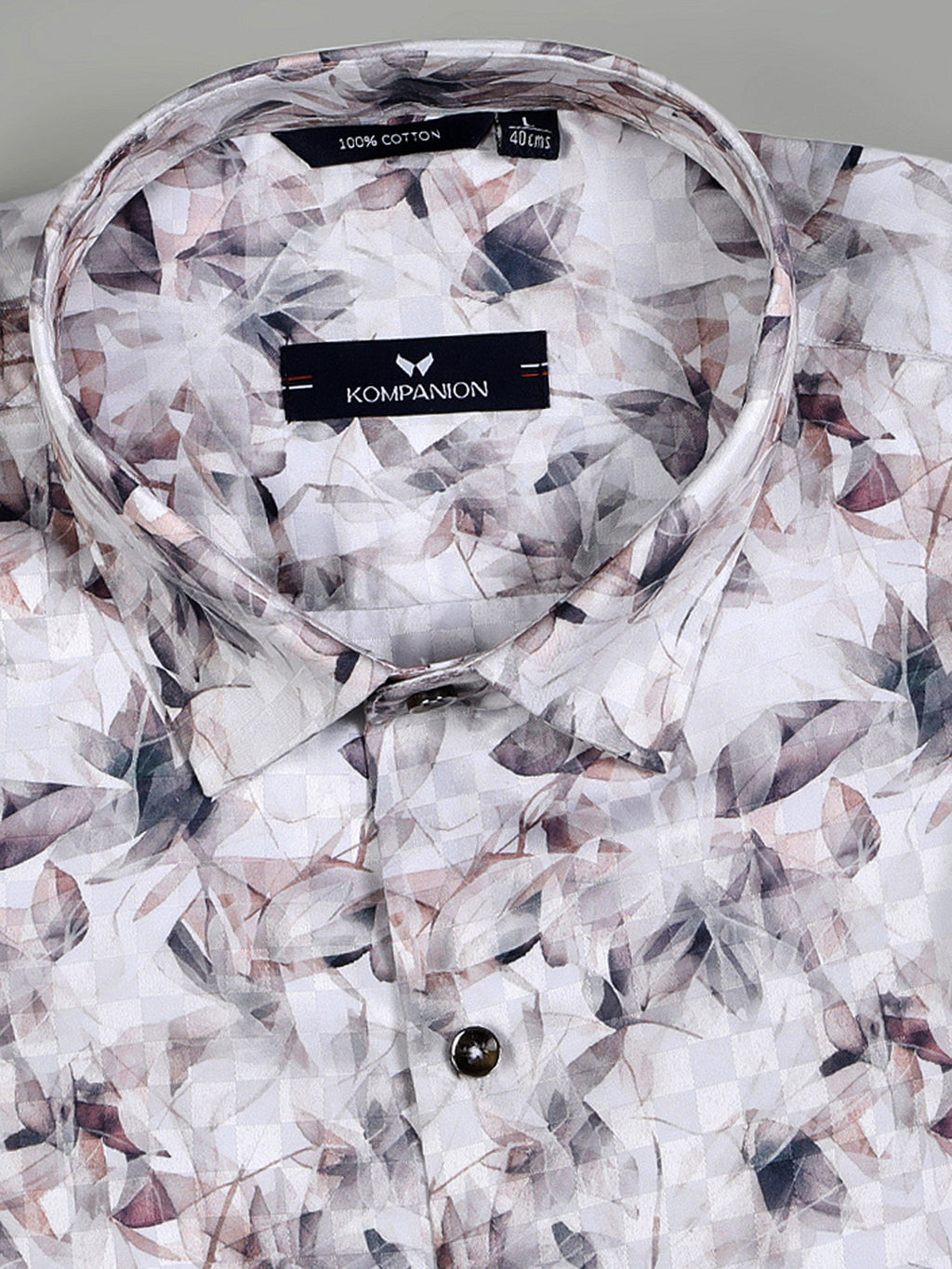 Kompanion Men's Dark Brown Digital print Shirt.