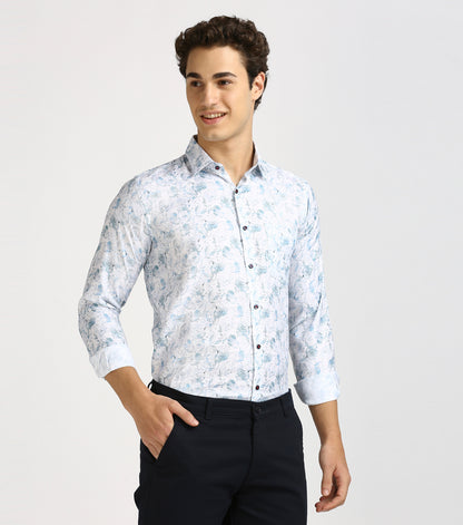 LIGHT BLUE PRINT SHIRT