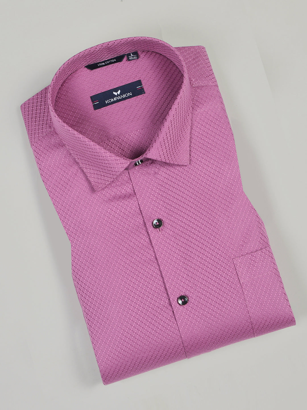 KOMPANION Men's Self structure Shirt - Onion