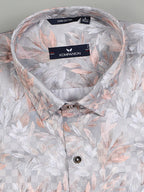 Kompanion Men's Peach Digital print Shirt