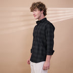 KOMPANION Men's Grey Checks Shirt