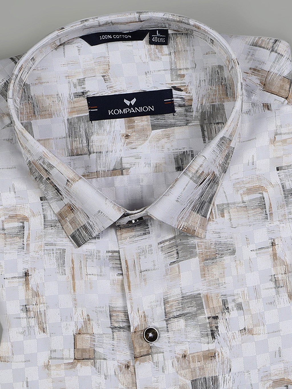 Kompanion Men's Orange Digital print Shirt