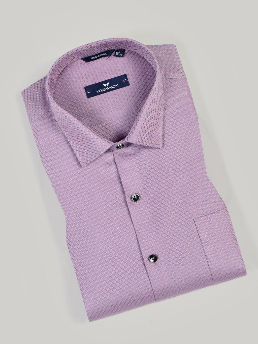 KOMPANION Men's Self structure Shirt - Light purple
