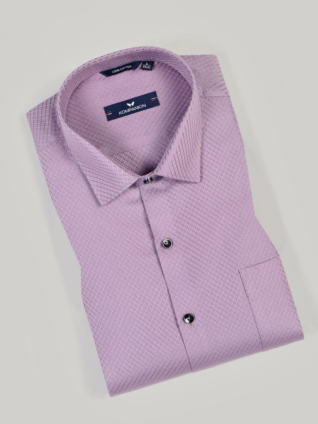 KOMPANION Men's Self structure Shirt - Light purple