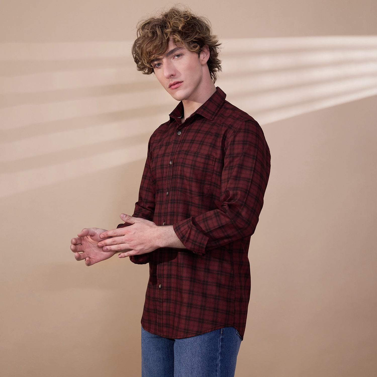 KOMPANION Men's Red Checks Shirt