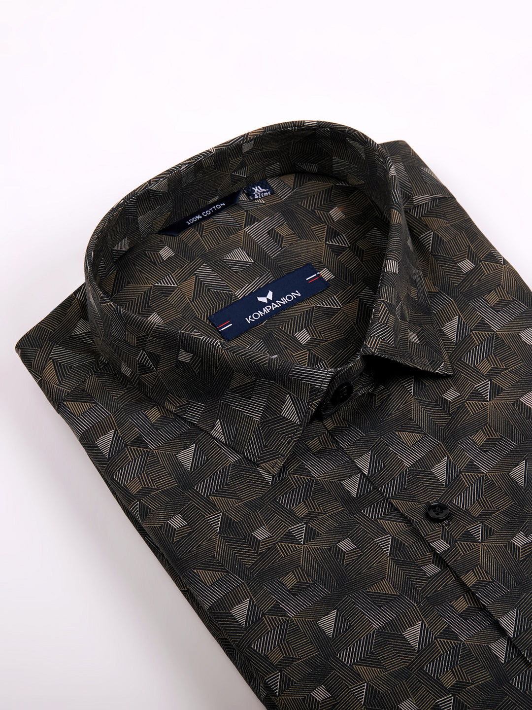 KOMPANION Men's Digital Mehendi Green print Shirt