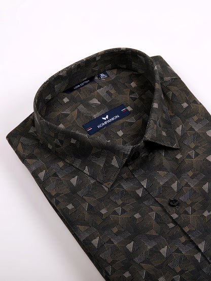 KOMPANION Men's Digital Mehendi Green print Shirt