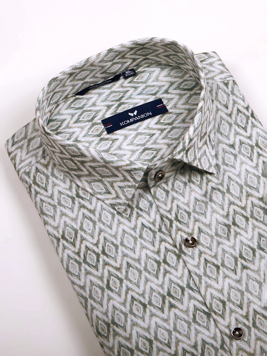 KOMPANION Men's Digital Green print Shirt