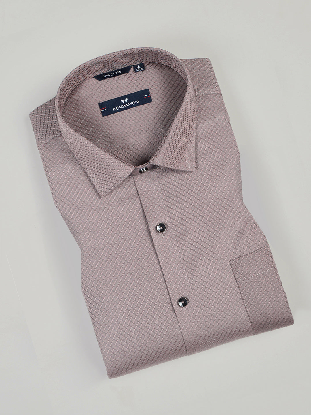 KOMPANION Men's Self structure Shirt - Light Brown