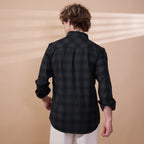 KOMPANION Men's Grey Checks Shirt