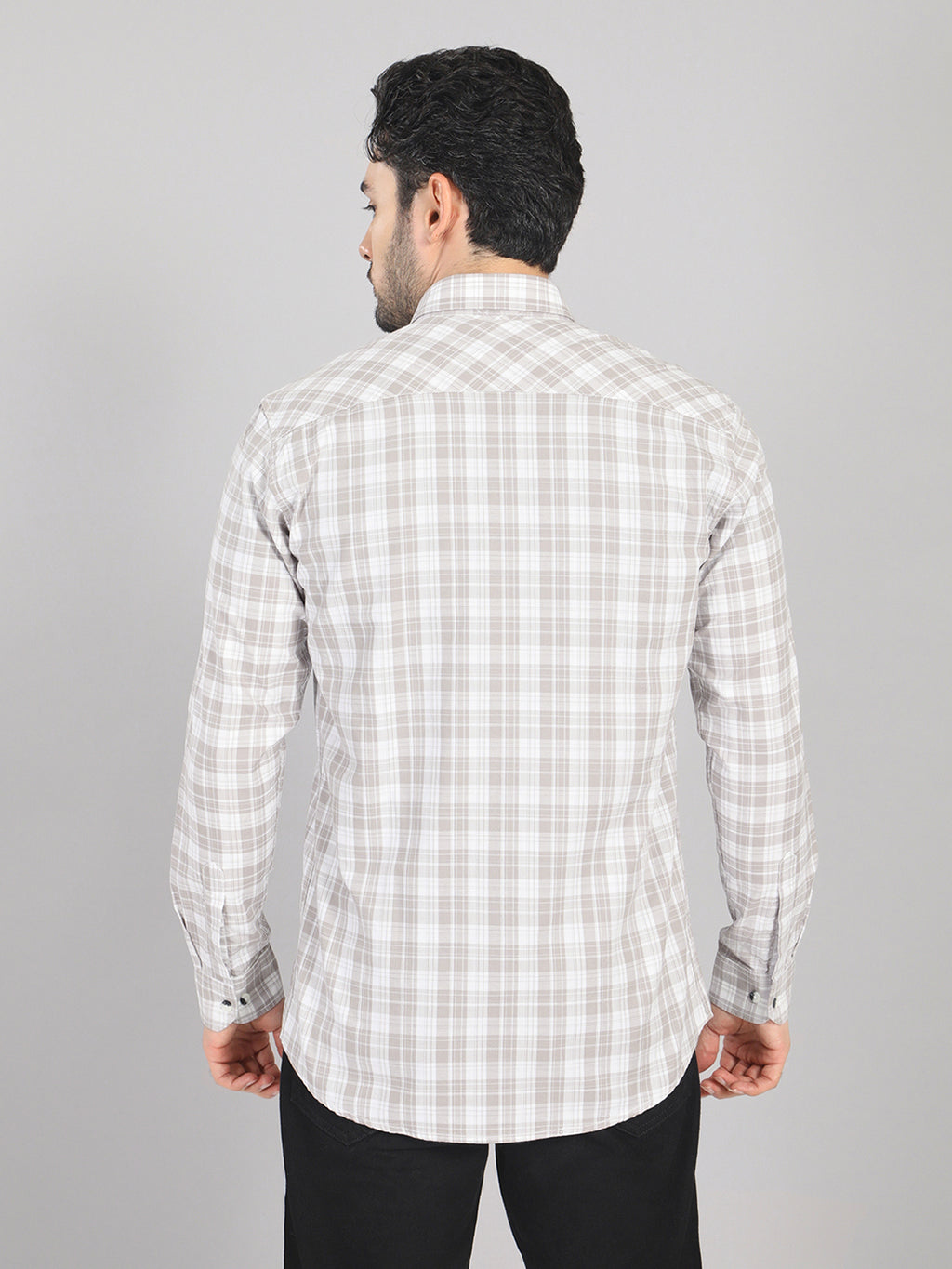 KOMPANION Men's Brown Checks Shirt