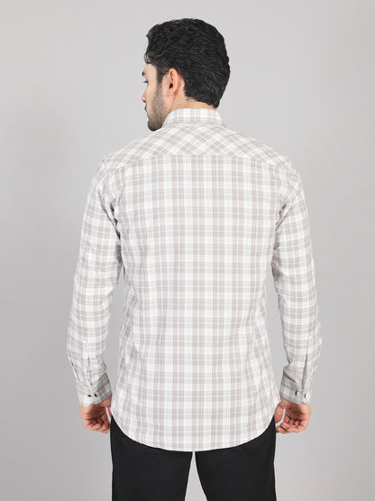 KOMPANION Men's Brown Checks Shirt