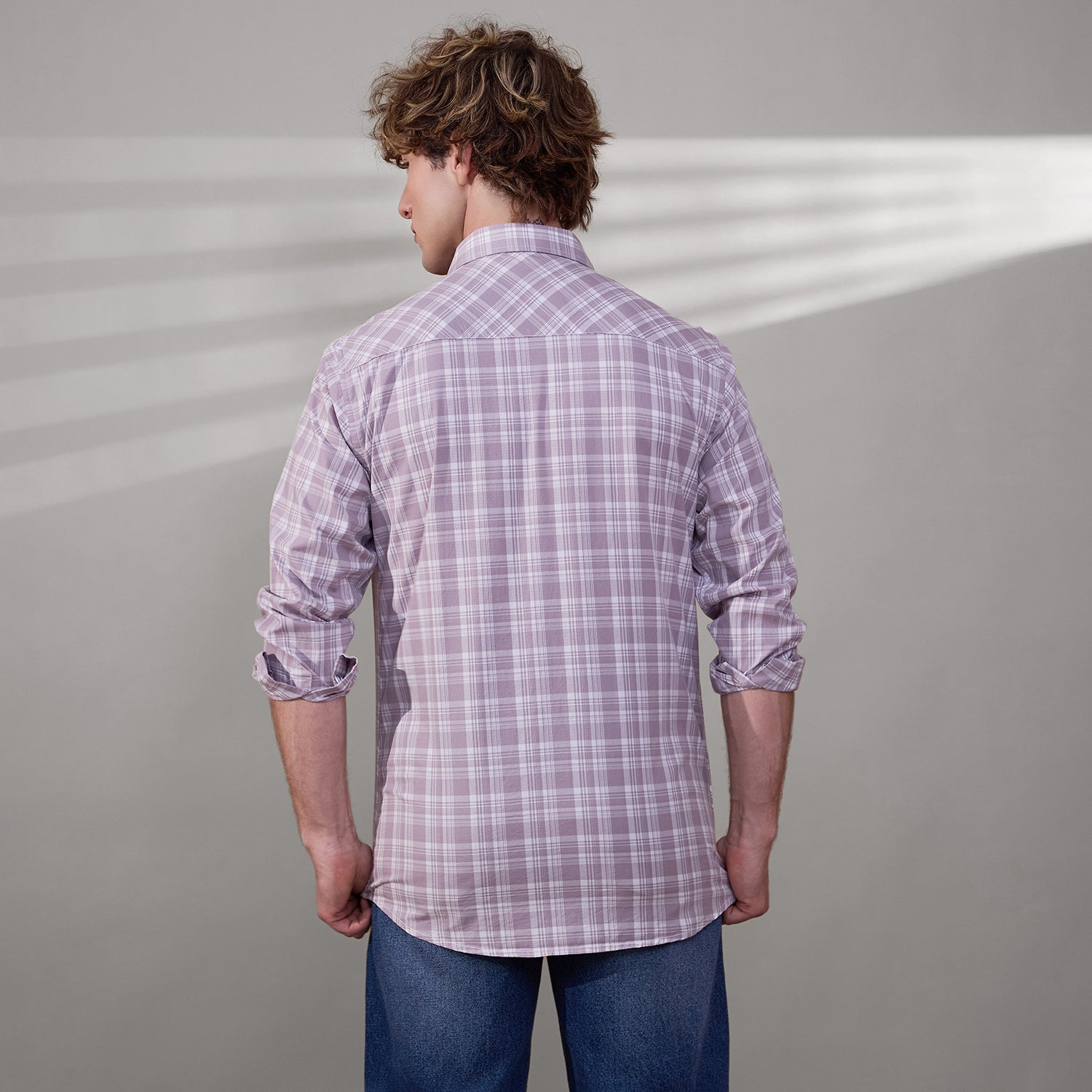 KOMPANION Men's Lilac Checks Shirt