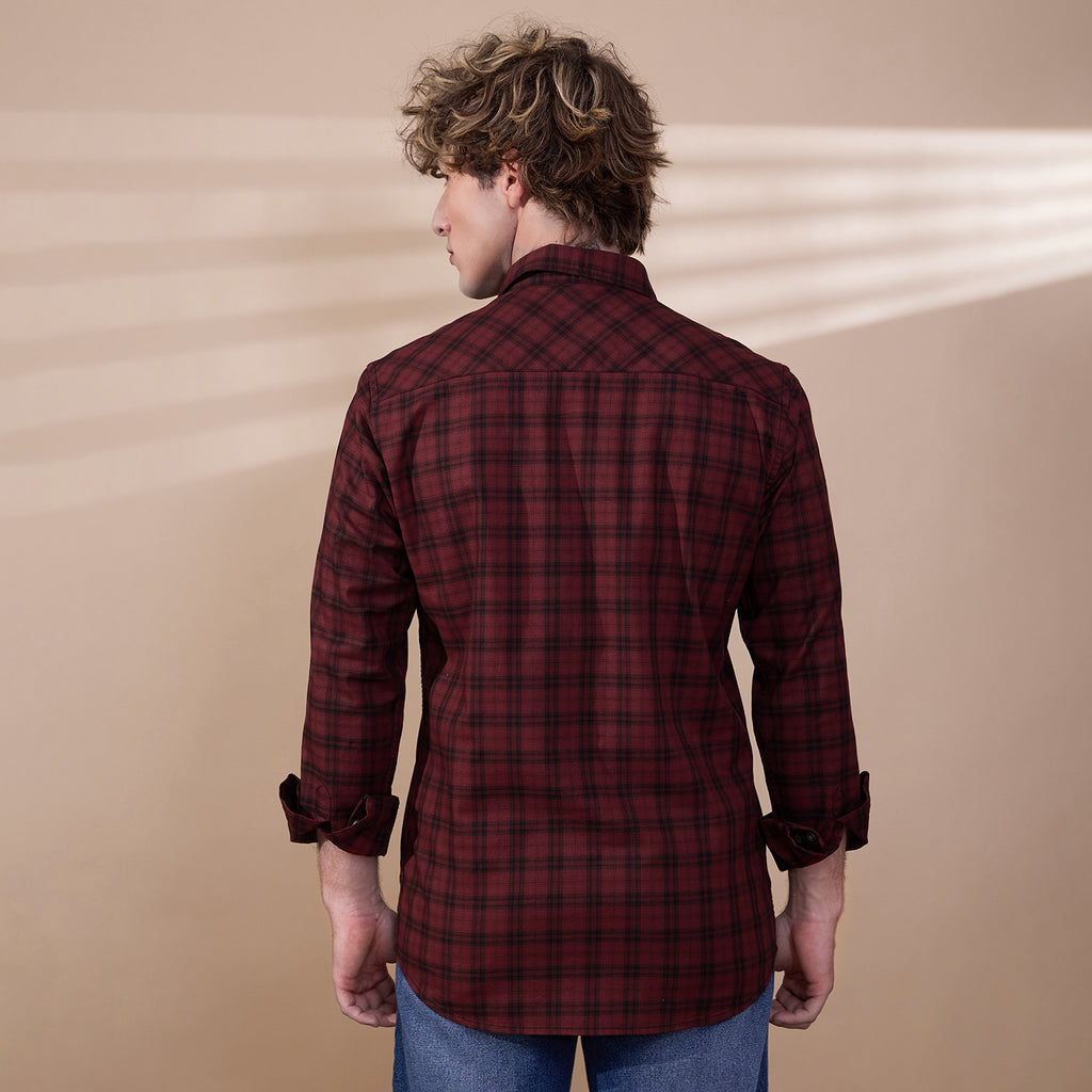KOMPANION Men's Red Checks Shirt