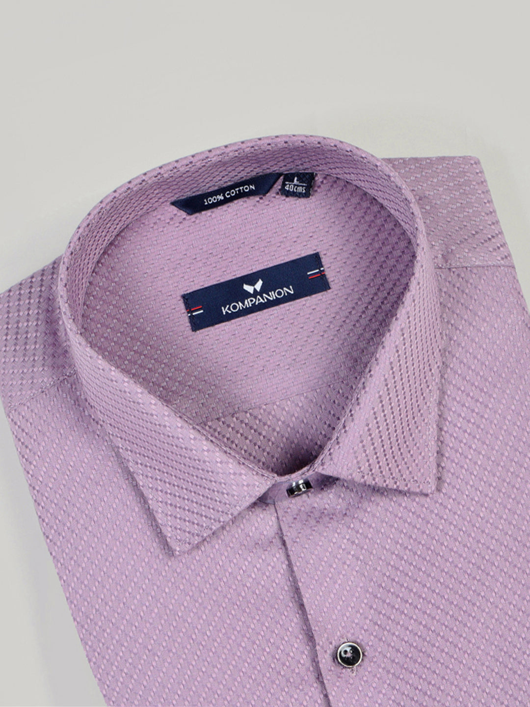 KOMPANION Men's Self structure Shirt - Light purple