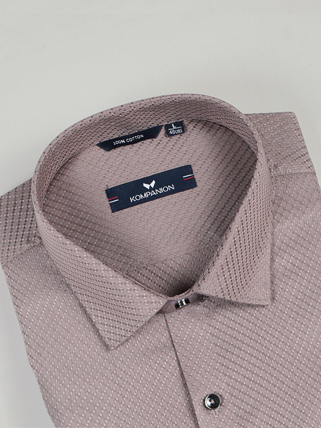 KOMPANION Men's Self structure Shirt - Light Brown