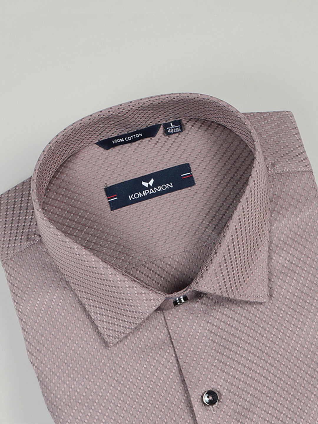 KOMPANION Men's Self structure Shirt - Light Brown