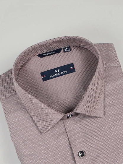 KOMPANION Men's Self structure Shirt - Light Brown