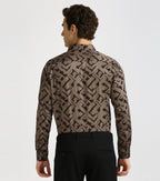 MAROON PRINT SHIRT | Satin