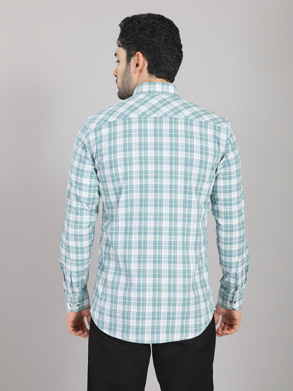 KOMPANION Men's Green Checks Shirt