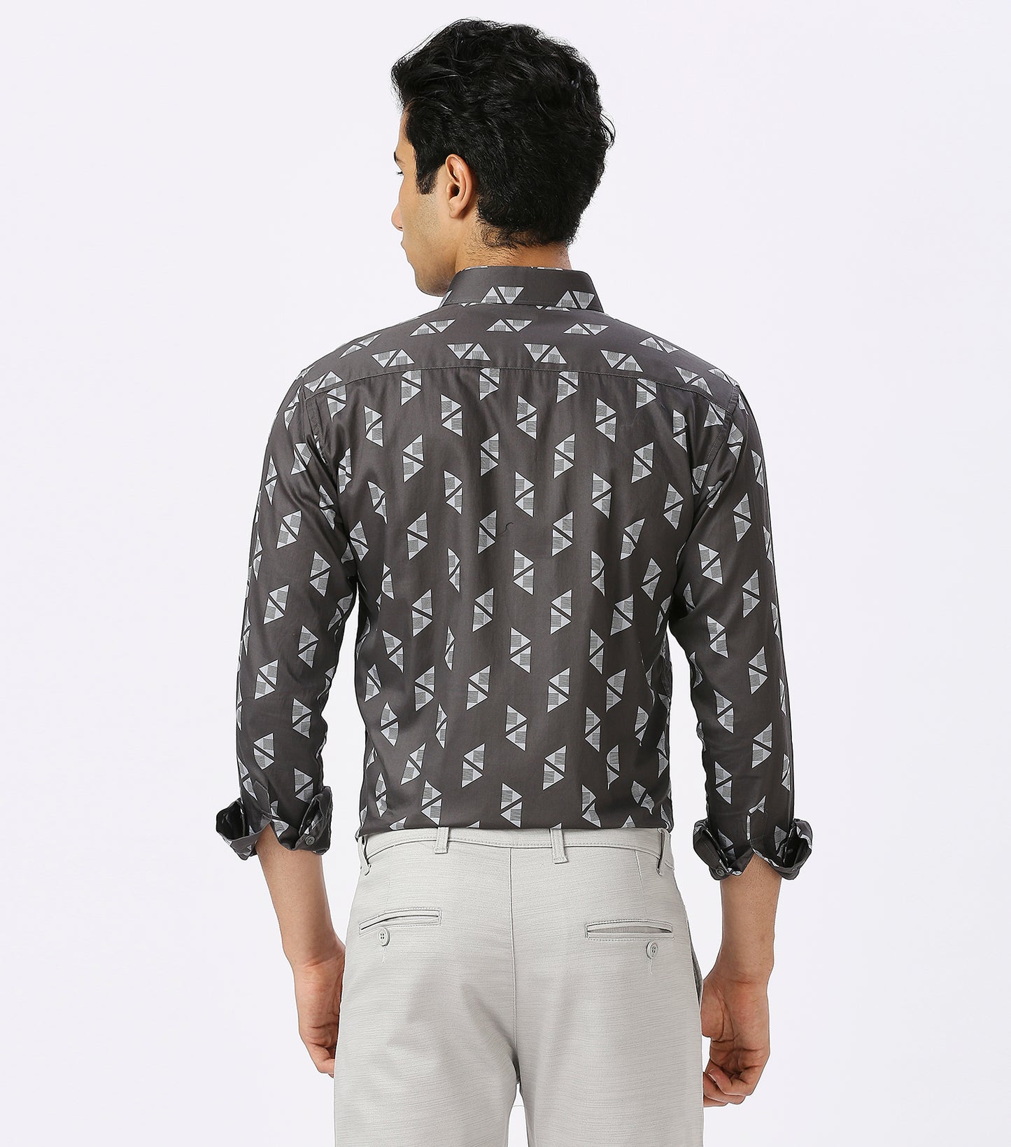 LIGHT GREY PRINT SHIRT