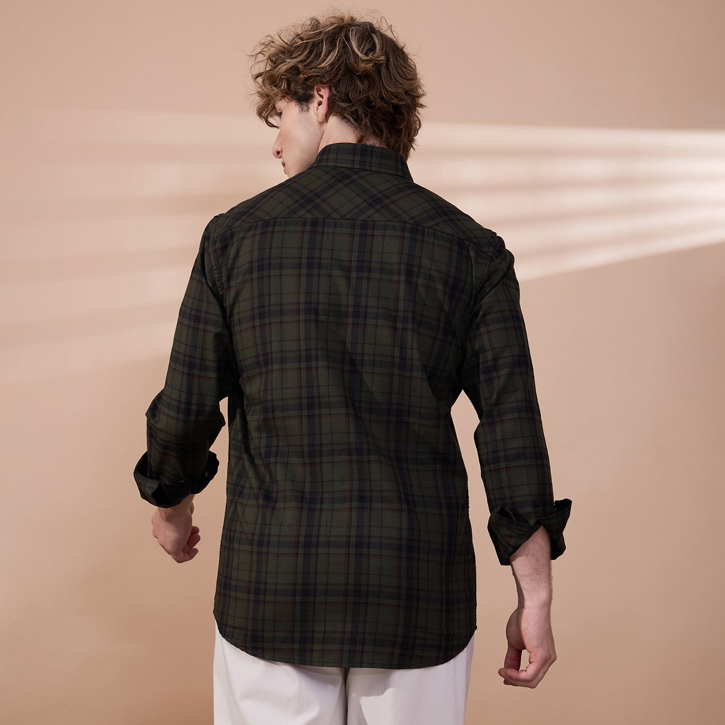KOMPANION Men's Green Checks Shirt