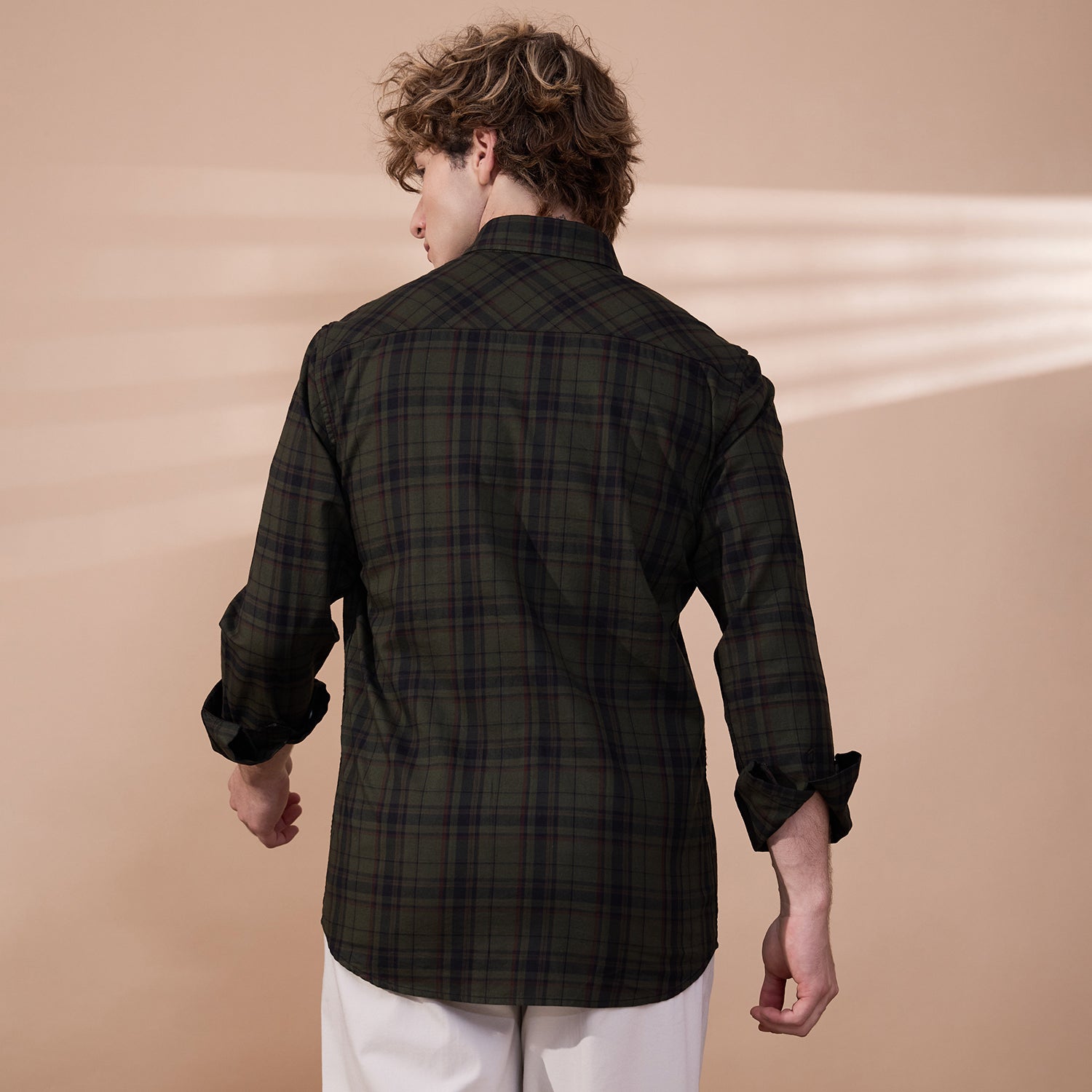 KOMPANION Men's Green Checks Shirt