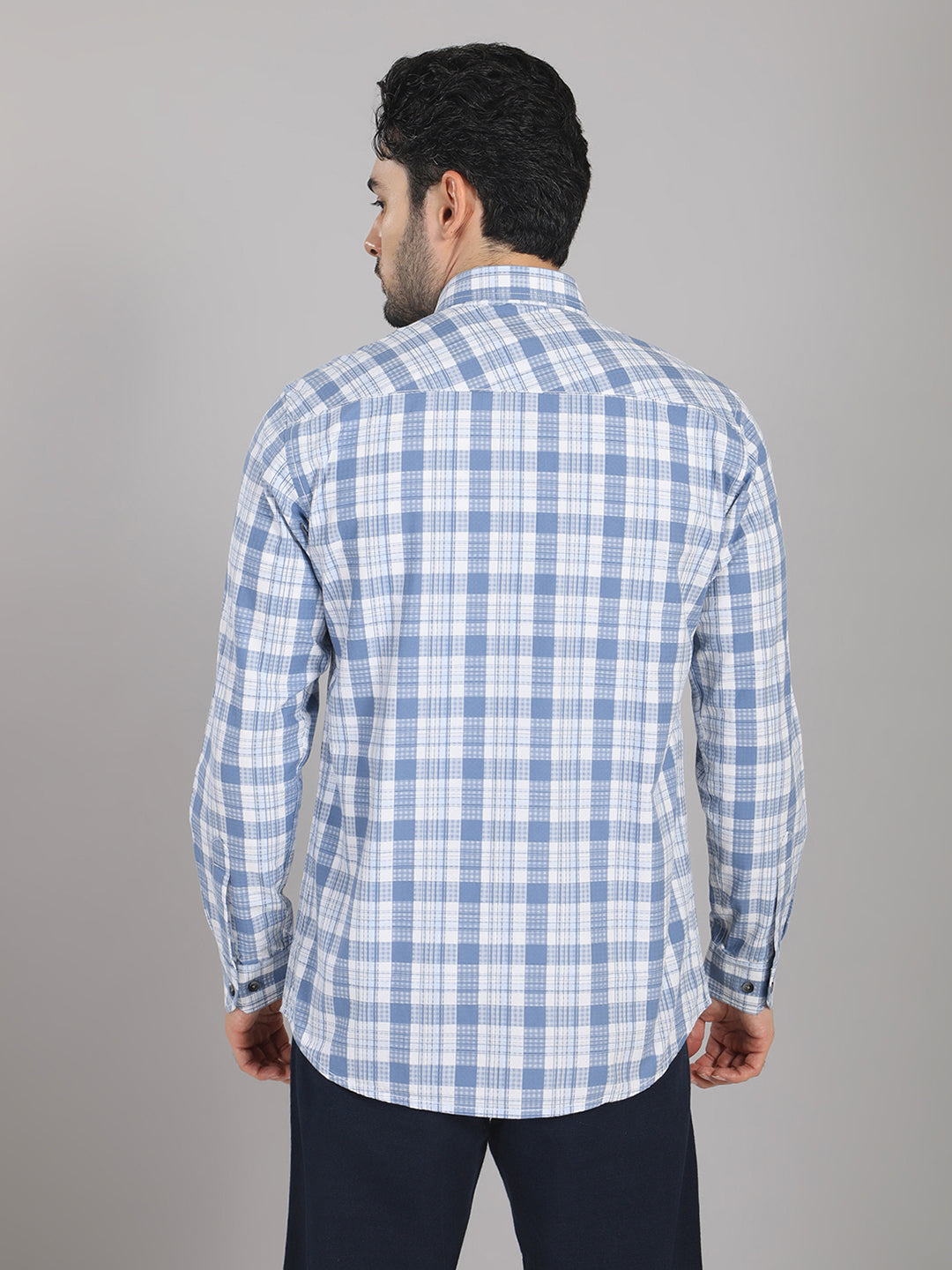 KOMPANION Men's Blue Checks Shirt