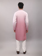 KOMPANION Men's Ombre Style Pink Kurta