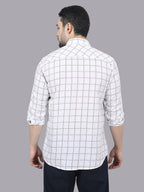 Kompanion Men's Navyblue/White Checks Shirt
