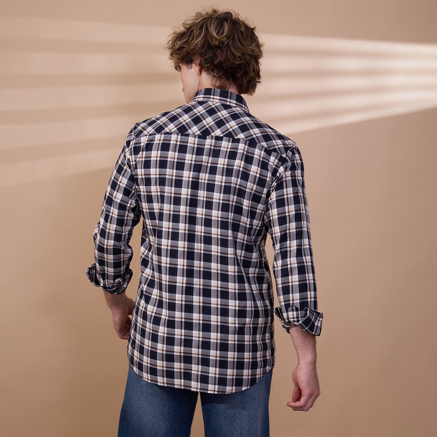 KOMPANION Men's Black/White Checks Shirt