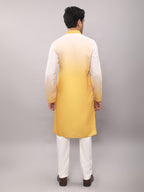 KOMPANION Men's Ombre Style Yellow Kurta