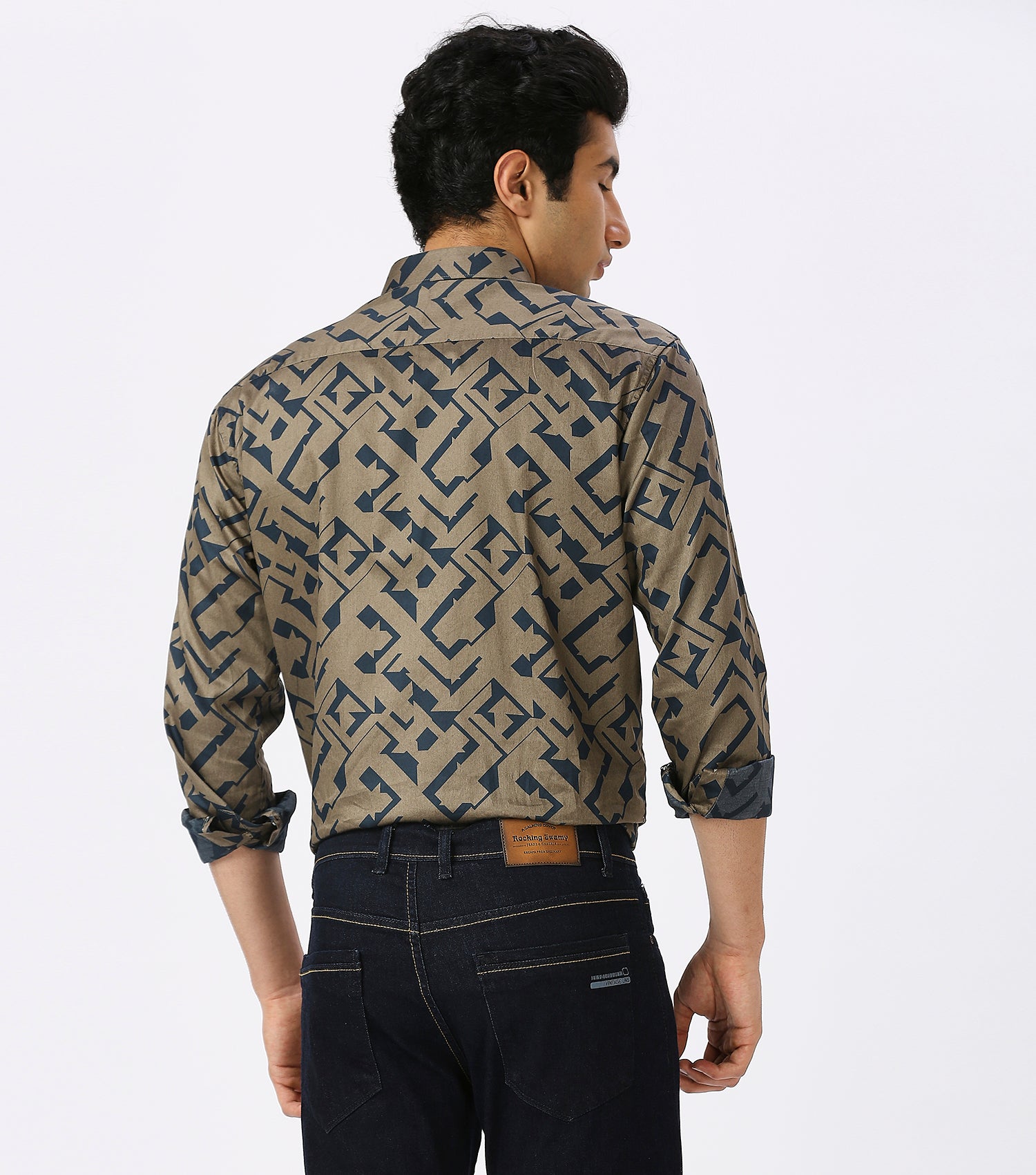 BLUE PRINT SHIRT | Satin