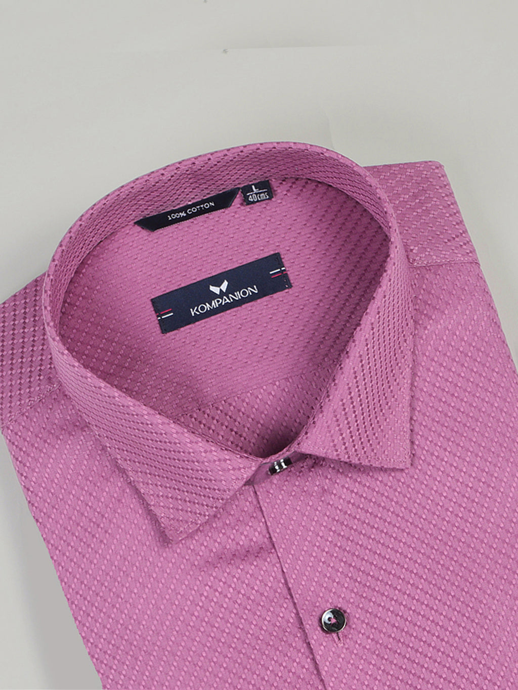 KOMPANION Men's Self structure Shirt - Onion