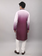 KOMPANION Men's Ombre Style Magenta Kurta
